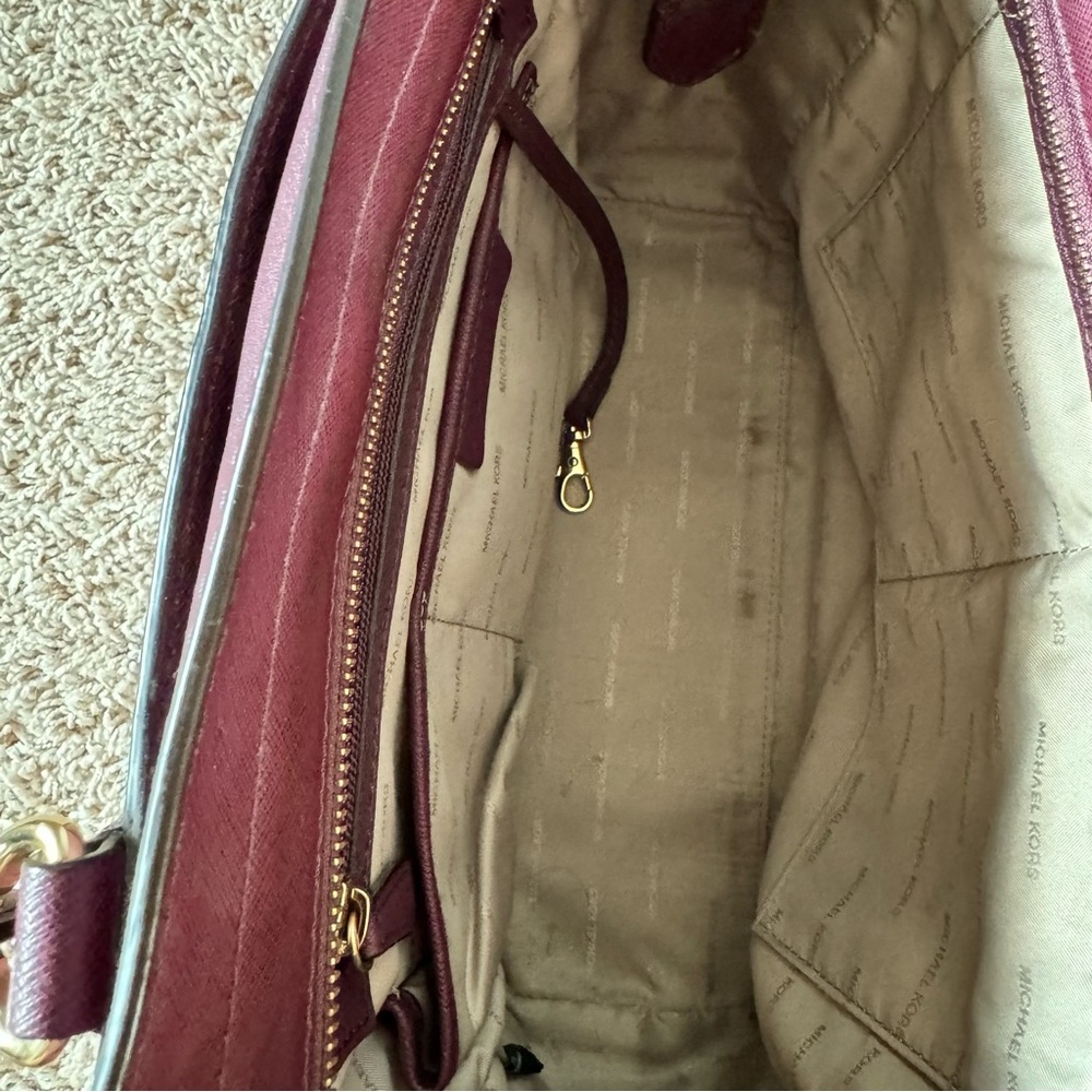 MICHAEL Michael Kors Burgundy Dee Dee Convertible Tote Bag - Picture 6 of 14